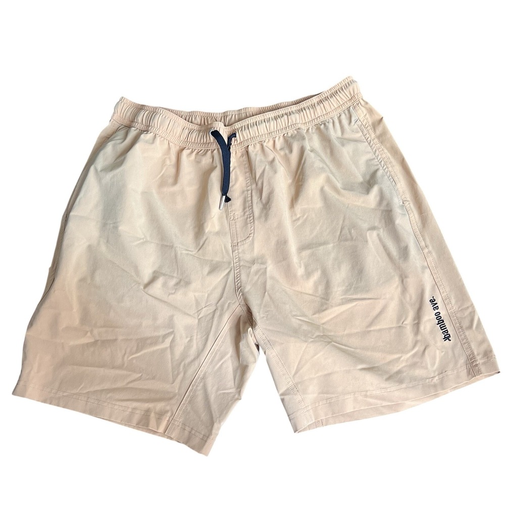 Bamboo Ave Boundless‎ Shorts Mens XL Tan Khaki Recycled Coconut Stretch Lined